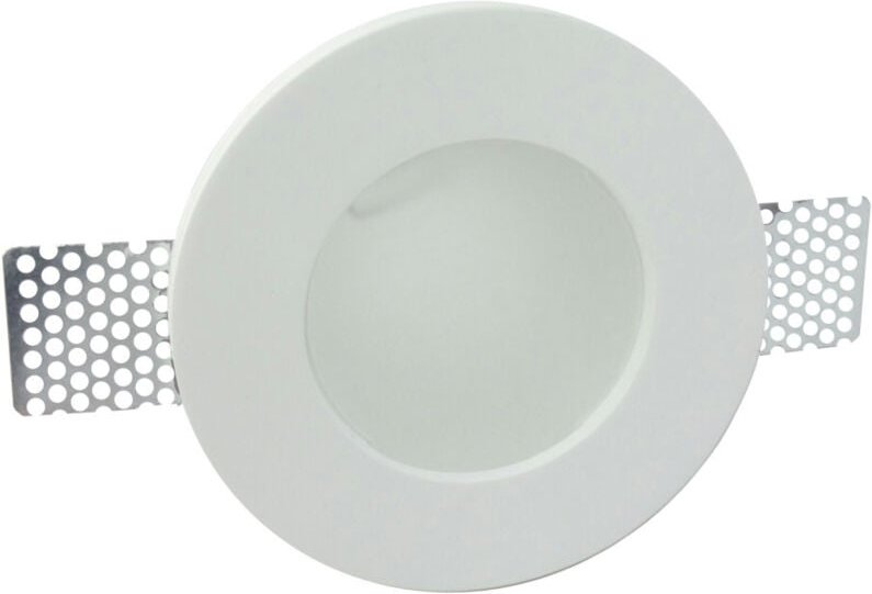 Trade Shop - FARETTO FARETTO IN GESSO DA INCASSO PER LAMPADE GU10 LED TONDO CON VETRO -