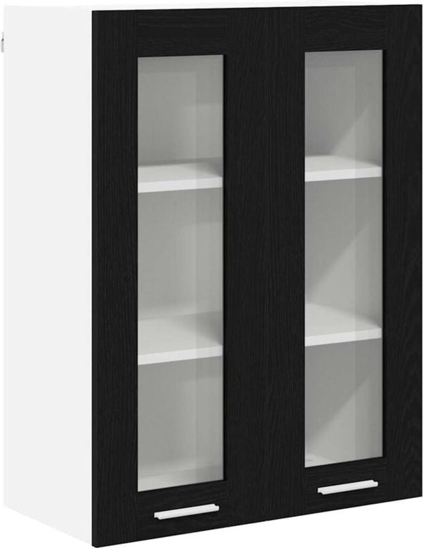 Hängeschrank mit Tür Riga Schwarz Eichen-Optik 60 x 31 x 80 cm vidaXL