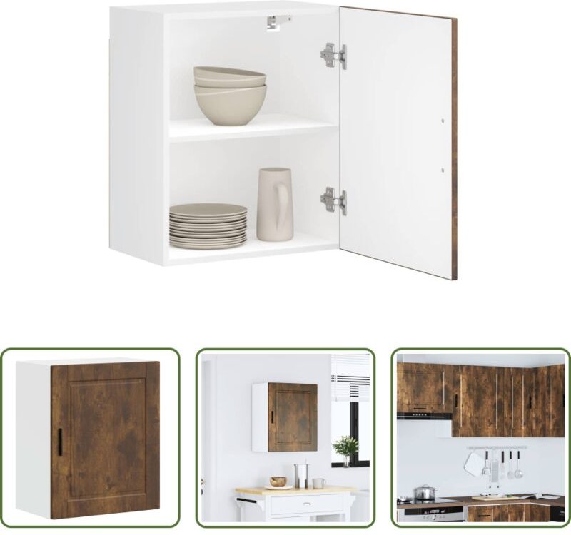 vidaXL Holzwerkstoff - Küchen-Hängeschrank Porto Räuchereiche Holzwerkstoff