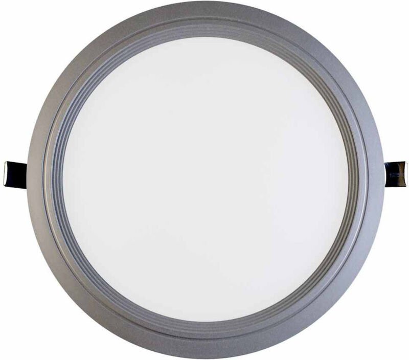 7hsevenon - Rundes, ultraflaches LED-Einbaudownlight 15W 1100lm Ø20,5cm 4000K Aluminium 1Primer Leader