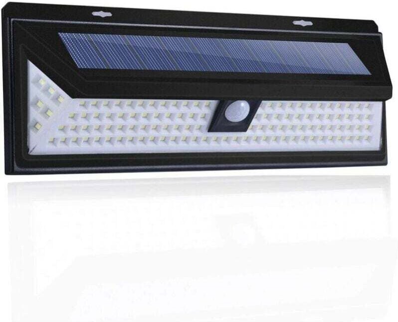 Solar-Wandleuchte, 118 LED-Solarlampe, 1000 Lumen, Wandleuchte, PIR-Bewegungssensor, IP65, wasserdicht, für den Außenber...