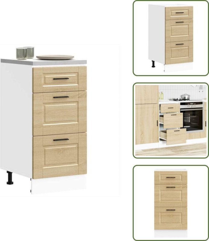 Küchenunterschrank Porto Sonoma-Eiche Holzwerkstoff - Küchenunterschrank - Küchenunterschränke - Spülenunterschrank - Un...