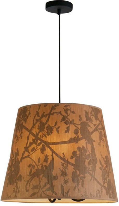 Searchlight Isla Deckenpendel mit 3 Lichtern, Lampenschirm aus Recyclingpapier und schwarzes Metall