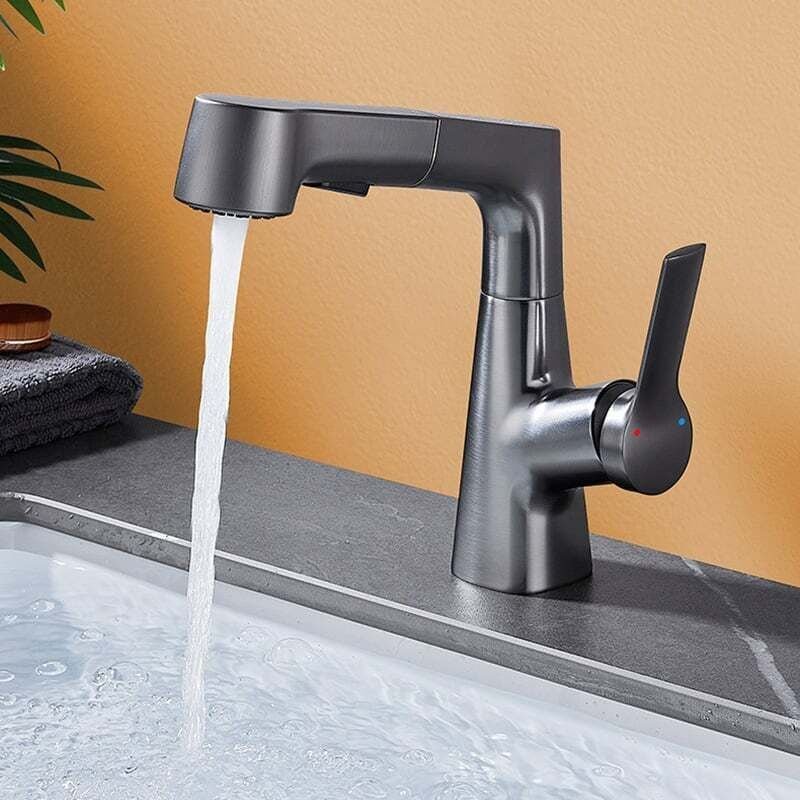 Ausziehbarer Küchenhahn, 360°-Drehung, Weichwasser- und spritzwassergeschützter Modus, Kalt-/Heißtemperaturregelung, Rei...