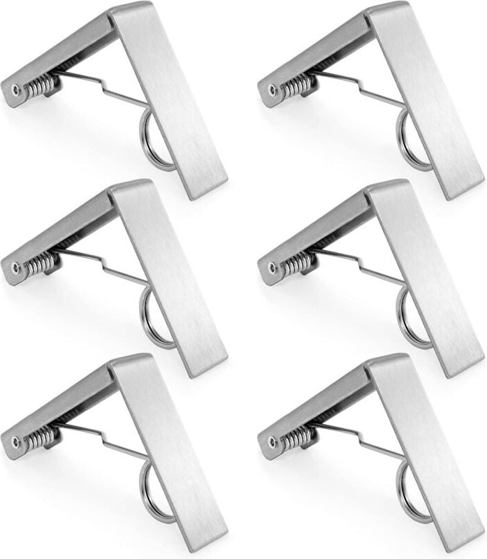 BEBUSINGOTO 6er-Pack Picknick-Tischdeckenklammern für Tische im Freien – Tischdeckenklammer aus Edelstahl, passend für 5...