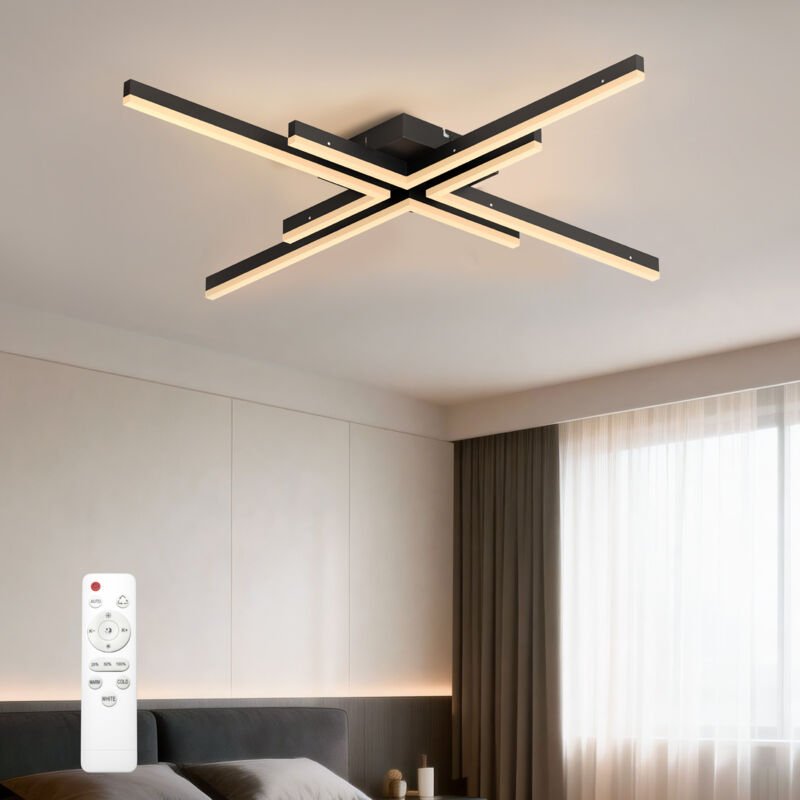 doporro LED Deckenleuchte 48W, Deckenlampe Wohnzimmer 79,5cm, Modern Wohnzimmerlampe & Küchenlampe 3000K/4200K/6400KLM, ...