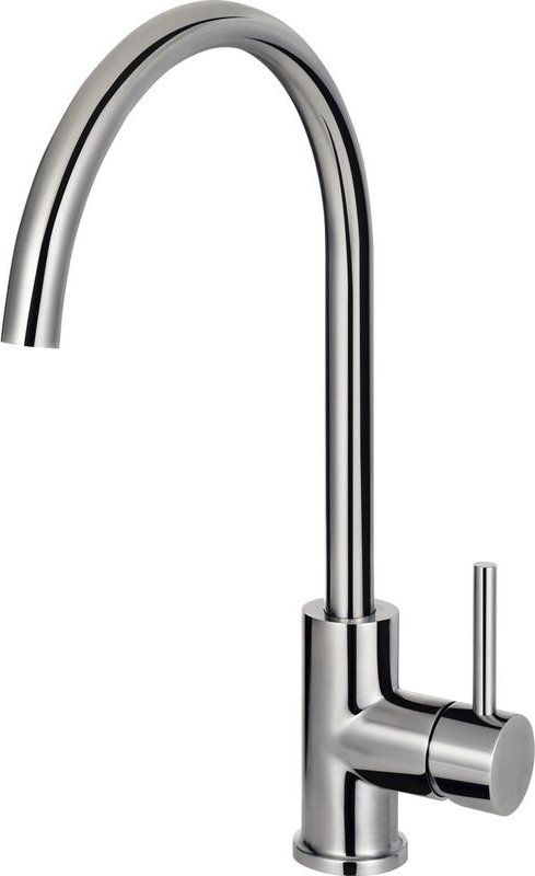 Einhand-Spültischbatterie modern Wasserhahn hohe runde Form Küchen-Armatur schwenkbar Edelstahl Hahnloch-Bohrung 35 mm