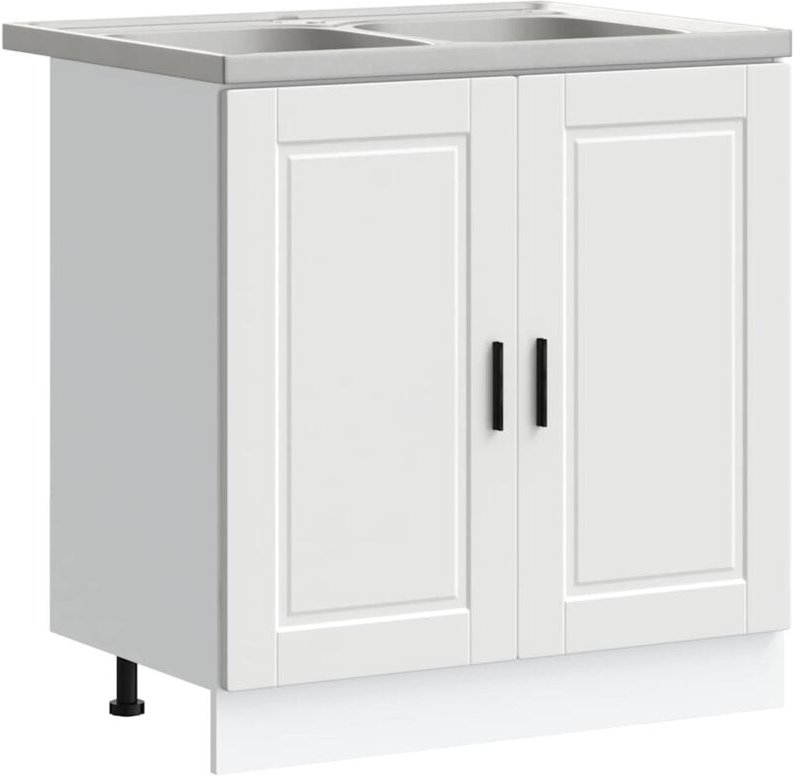 Waschbecken-Unterschrank Porto 2 pcs Weiß 80 x 46 x 84.5 cm vidaXL