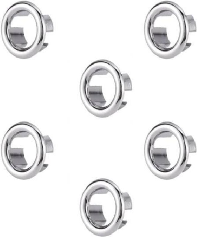 Überlaufring für Spülbecken, 6-teilig, Überlaufabdeckung, Überlaufring für Badezimmer, Küche, Spülbecken