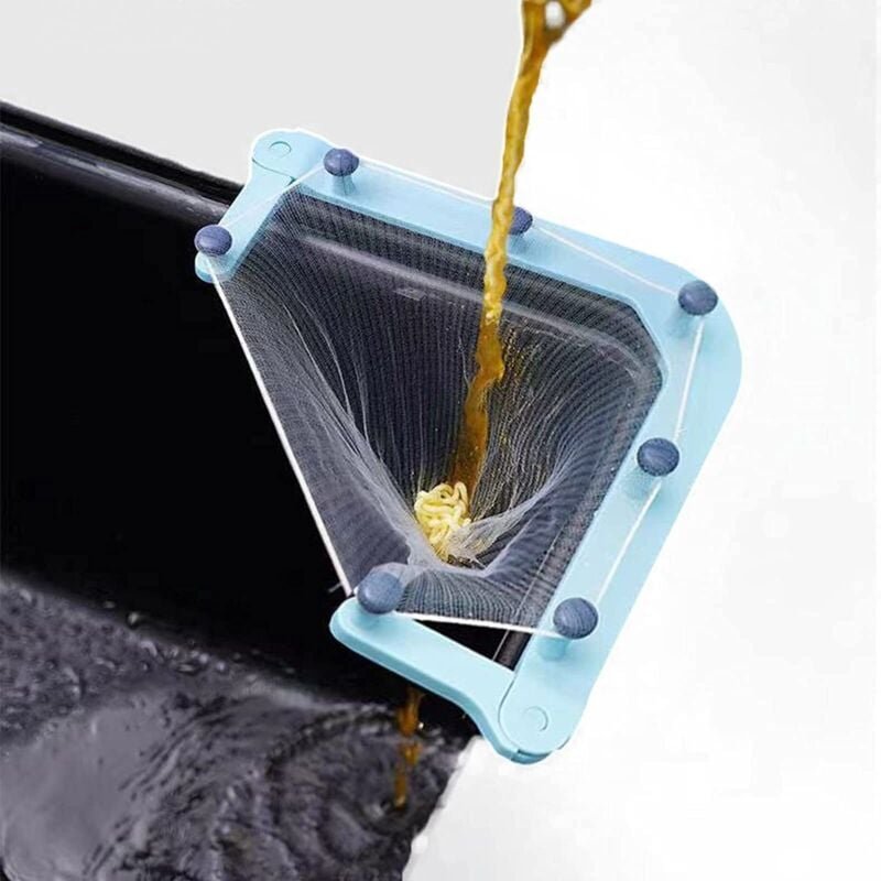 Multifunktionales Spülbecken-Sieb, faltbares dreieckiges Sieb mit Filterbeutel, Ecksieb für die Küchenspüle (1 Ständer +...