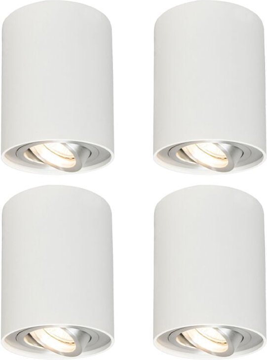 Set aus 4 Spots weiß schwenk- und kippbar - Rondoo 1 up