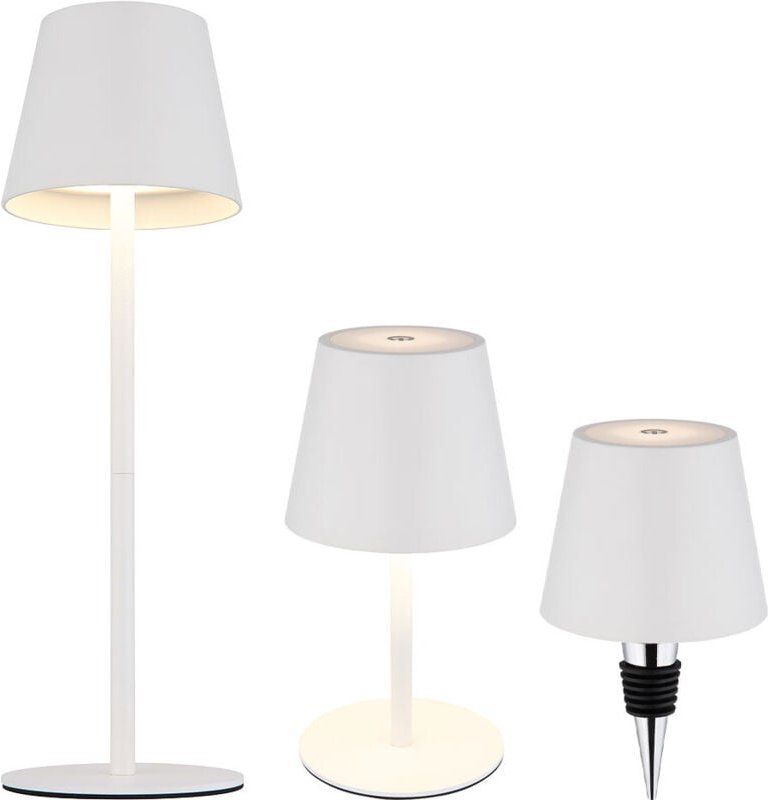 Außenleuchte Tischlampe Akku Tischleuchte Touchdimmer Flaschenaufsatz cct, weiß, usb-c, led 3W 200Lm warm-kaltweiß, DxH ...