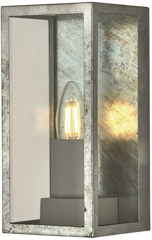 Box II Außenwandleuchte, Silber & Klarglas, IP44