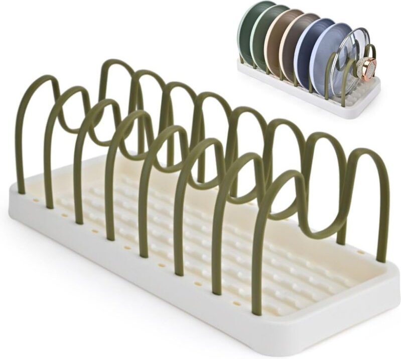 Nelken-Schublade für Töpfe und Pfannen, Küchenaufbewahrung, Deckel, verstellbarer Geschirrhalter, Kunststoffhalterung, D...
