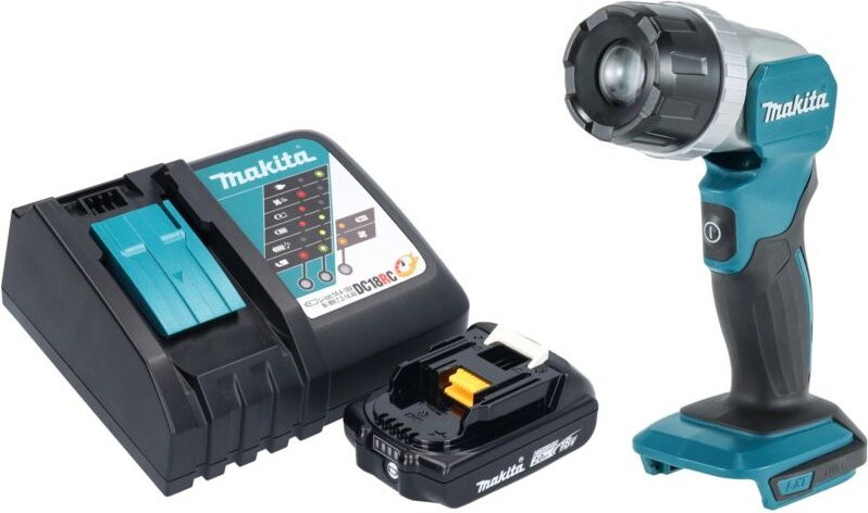 Makita DML 808 RA1 Akku Handstrahler 14,4 / 18 V 190 lm LED + 1x Akku 2,0 Ah + Ladegerät
