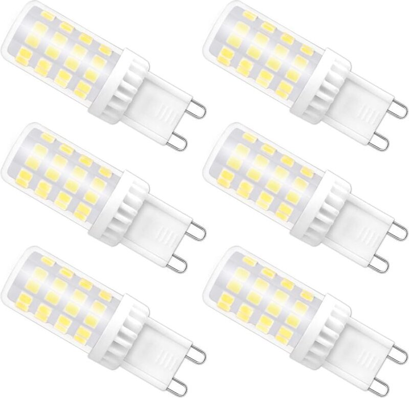 Ersandy - Nicht dimmbare G9-LED-Lampe, 4 w, entspricht 40 w Halogenlicht, Kaltweiß 6000 k, 480 lm, G9-LED-Lampe 220 v, 3...
