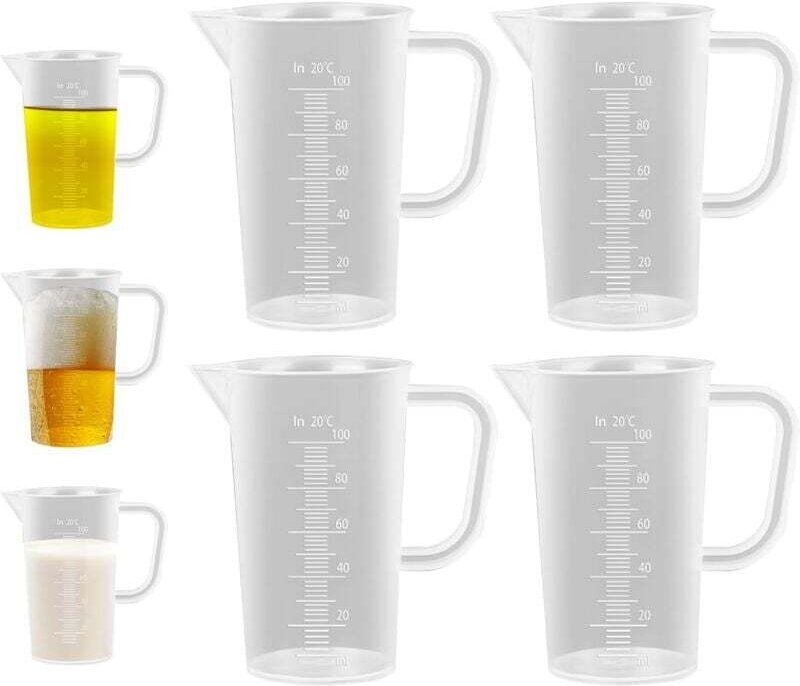 4 Pièces Verres Doseurs en Plastique avec Poignée,100ml Verre Doseur Cuisine Verres Doseurs Transparent Verres Doseurs d...