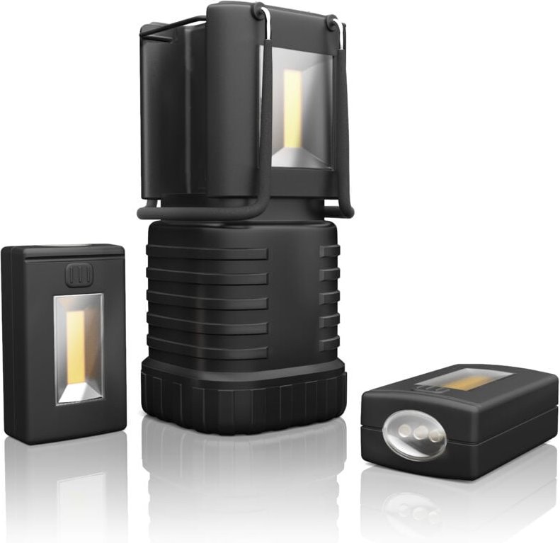 Brandson - spritzwassergeschützte led Campinglampe Laterne mit 2 abnehmbaren Taschenlampen