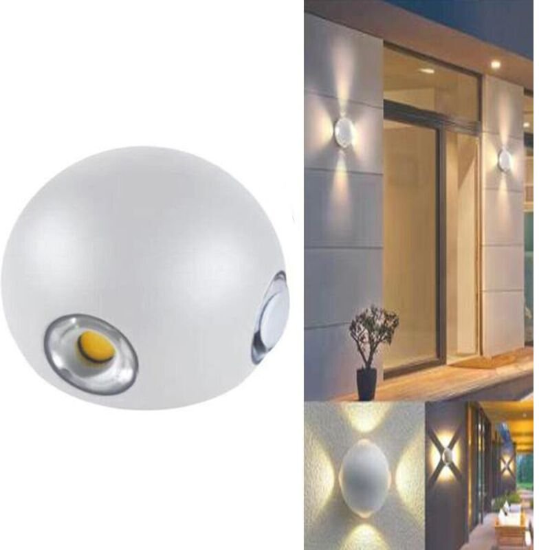 Led-Wandleuchte,4cob,rund,warmweiß,3000k,12w,fürdenaußenbereich,21x