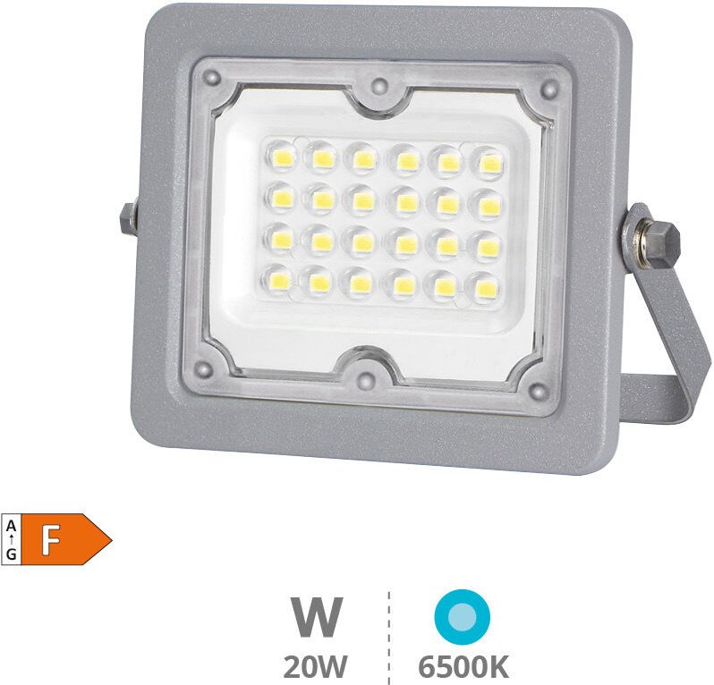 GSC - Aluminiumprojektor led 20W 6500K IP65 Grau