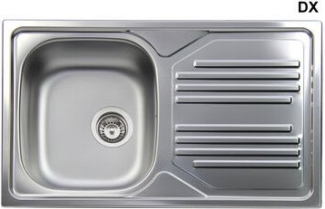 Eingebautes Edelstahlspülbecken, 1 86-cm-Becken, Abtropffläche rechts