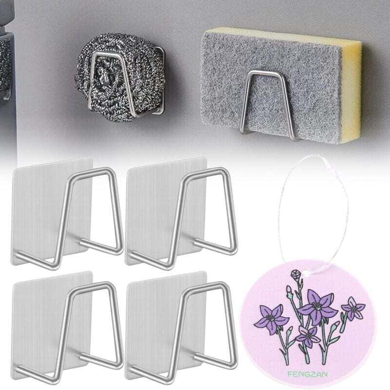 Schwammhalter für Küchenspüle, Edelstahl, Küchenschwammhalter, selbstklebender Schwammhalter, Spülschwammhalter mit Küch...