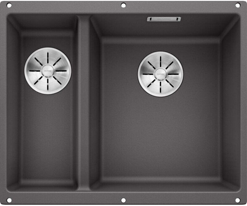 Subline 340/160 - Silgranitspüle, 56x46 cm, Spülbecken rechts, Felsgrau 523559 - Blanco