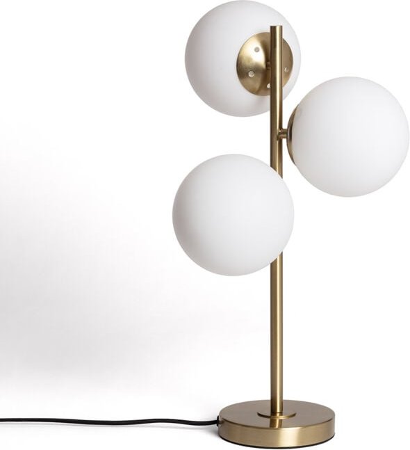 Ledkia - Tischlampe Metall und Glas Moonlight Brass 3 Spots Gold