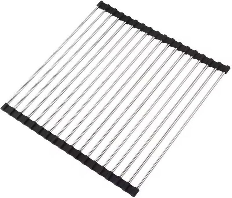 Abtropfgestell für Küchengeschirr, faltbares Abtropfgestell aus Edelstahl, Abtropfgestell für die Spüle, Abtropfmatte, 4...