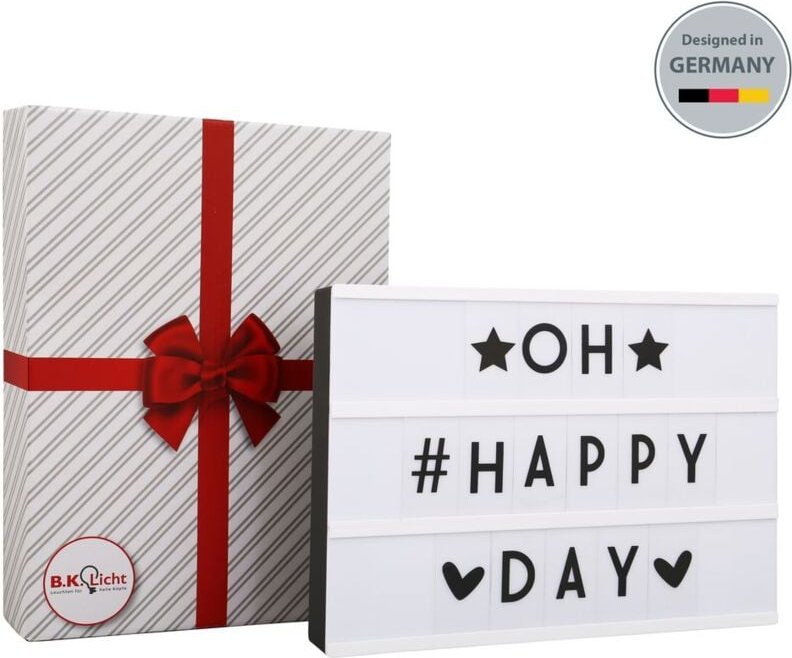 B.k.licht - led Schild - 1,2W, 100lm, batteriebetrieben, usb, 90 Buchstaben und Symbole