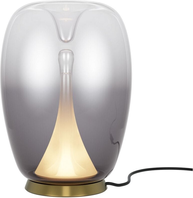 Maytoni Splash Moderne integrierte LED-Tischleuchte, Gold, 3000 K, 360 lm, rauchfarbener Schirm