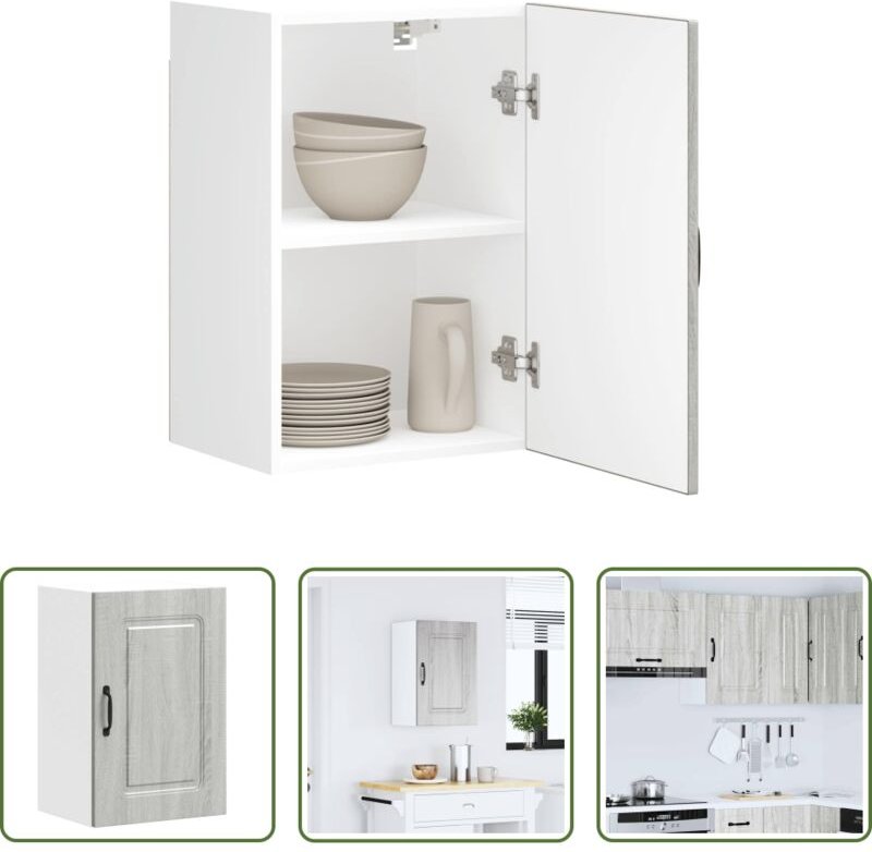 Holzwerkstoff - Küchen-Hängeschrank Kalmar Grau Sonoma Holzwerkstoff