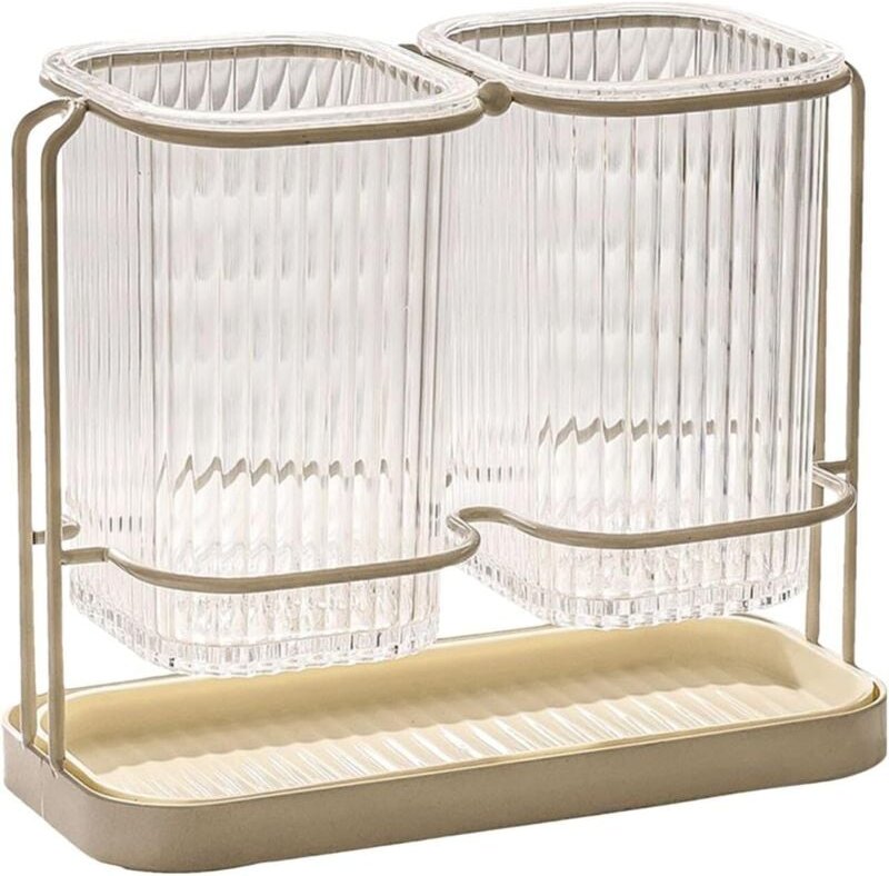 Besteckhalter, moderner Löffel-/Gabelhalter, multifunktionales Küchenregal, transparenter Küchenschrank für Schöpfkelle ...