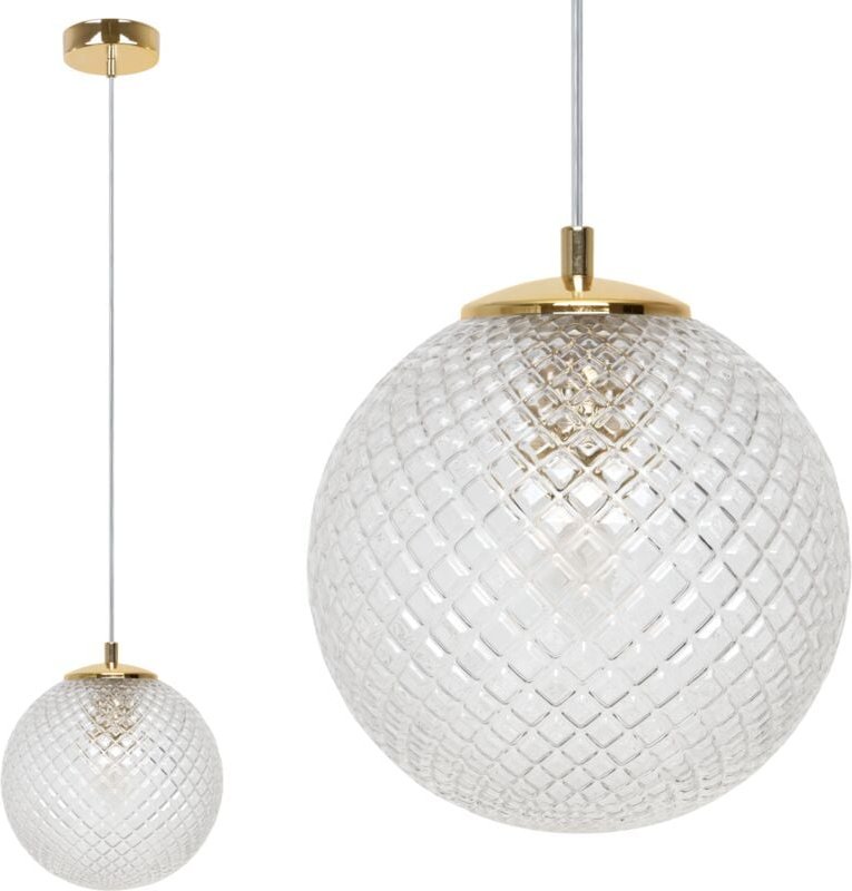 Cannes Hängelampe 1 Flach, Klarer Lampenschirm 20cm E27