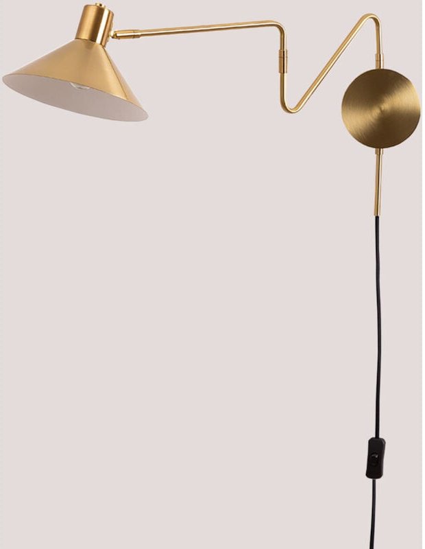 Lizz Metall-Wandleuchte Gold - Sklum