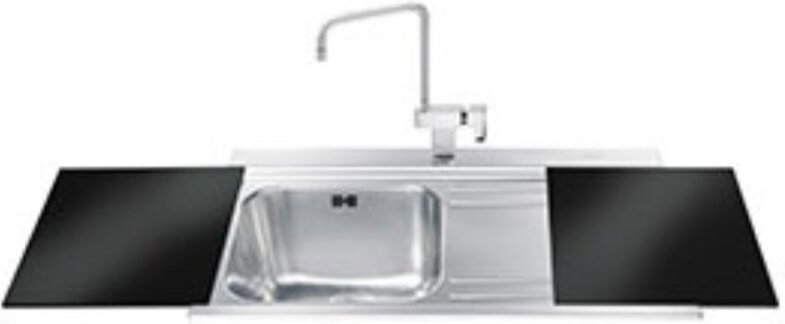 Iperbriko - Waschbecken 90x50 cm mit rechter Abtropffläche