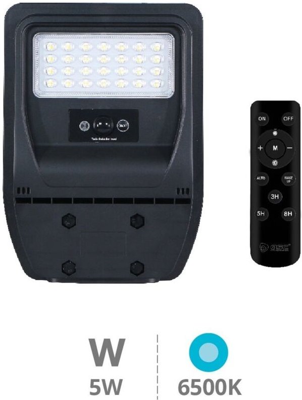 GSC - Buat led Solar Straßenlaterne mit Bewegungs- und Dämmerungssensor 5W 6500K IP65