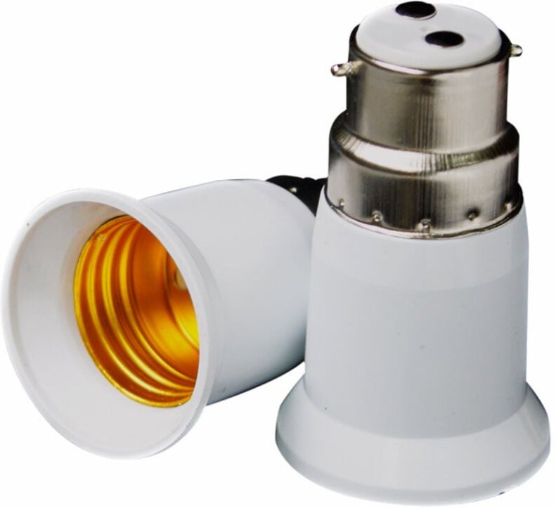 Shining House - LED-4-fach-Fassungsadapter – B22-auf-E27-Fassungskonverter – Bajonettsockel-Lampenfassungsadapter für LE...