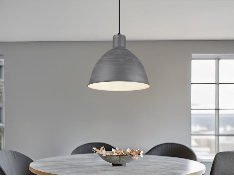 Pendelleuchte TELME mit Betonoptik Metallschirm einflammig, Ø 30cm