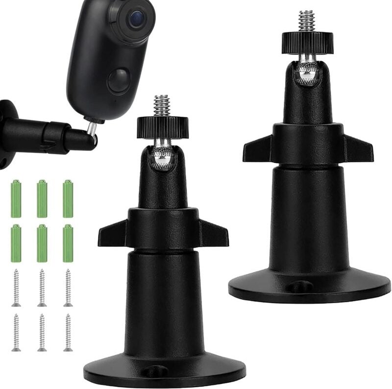 Ersandy - 2er-Set Wandhalterung für Kamera, Metall, Außenwandhalterung, Innen-/Außenhalterung, verstellbar, für Arlo Pro...