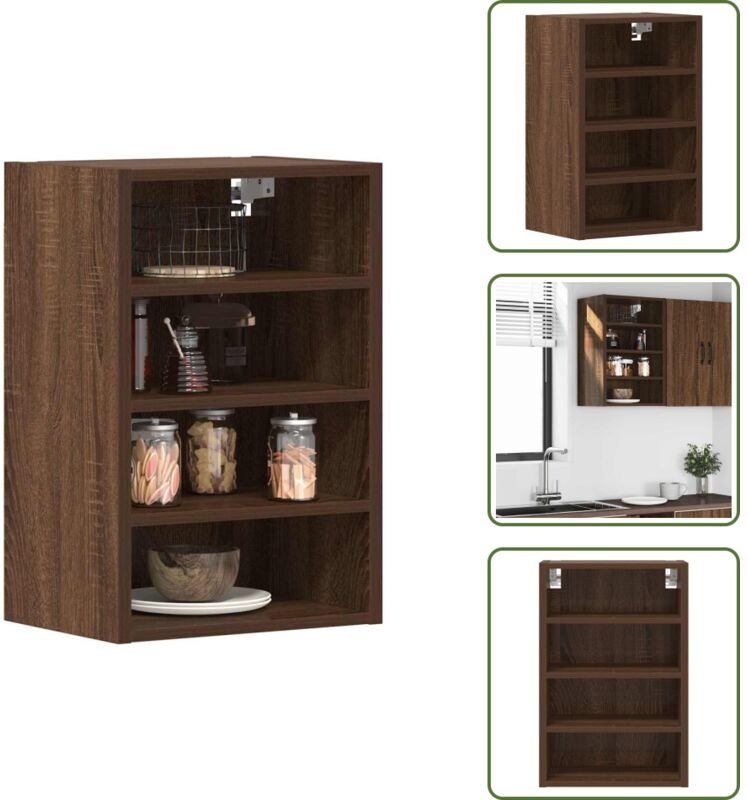 The Living Store Hängeschrank Riga Braun Eichen-Optik 40x29,5x60 cm Holzwerkstoff - Holzwerkstoff