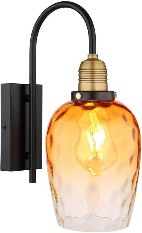 Wandleuchte - Salvy - bernstein - glas - bettlampe - E27 - Globo