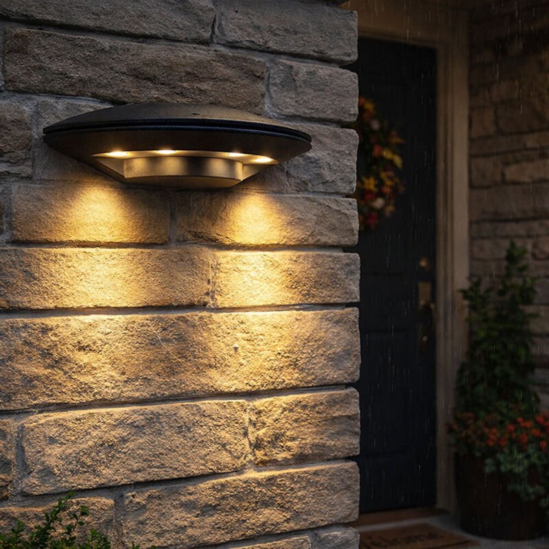 Außenwandleuchte Wandlampe Fassadenleuchte Aluminium Haustürlampe, 4W 180lm warmweiß, BxH 24,5x6,6 cm