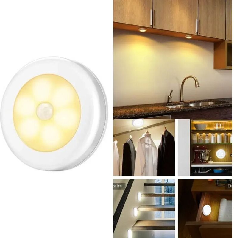 LED-Nachtlicht mit Bewegungsmelder, Schrankbeleuchtung, Babybeleuchtung, warmweiß