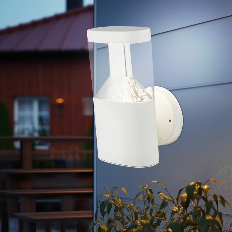 Wandlampe Wandleuchte Hauswandlampe Fassadenleuchte Außenlampe, Wetterfest IP44 Edelstahl weiß klar, led 7W 450Lm warmwe...