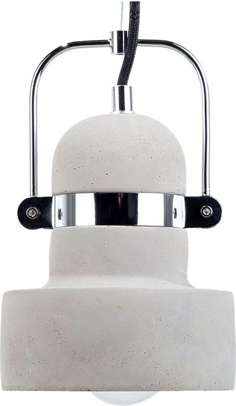 Hängeleuchte Grau Beton und Metall Schirm in Glockenform Industrie Stil