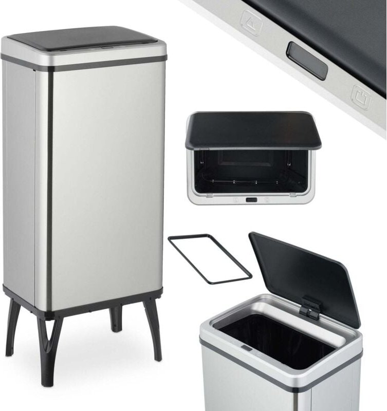 Stainless steel sensor bin with bag holder