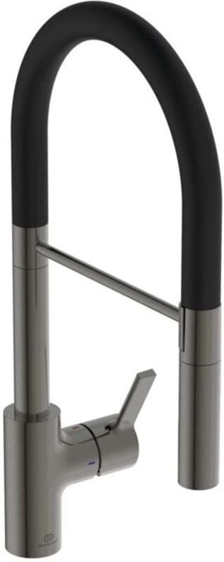 Ideal Standard Gusto - Spültischarmatur mit flexiblem Arm und Brause, Magnetic Grey/schwarz BD417A5