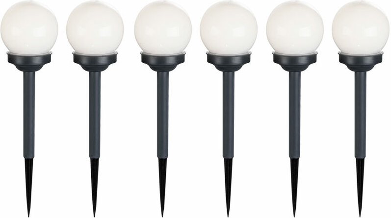 6x led Solar Kugel Lampen 10cm Durchmesser Garten Beleuchtung Außen Terrassen Steck Erdspieß Leuchten Garten Veranda Hof...