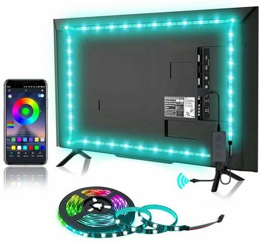 Led Stripe, LED-Streifen, led TV-Hintergrundbeleuchtung, Music Sync, rgb Bluetooth App, 3 Tasten, 4M Kinsi